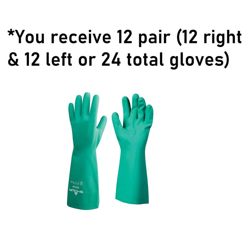 SHOWA 727 Nitrile Chemical Resistant Safety Glove, Unlined, Food Safe, 15 Mil Thick, 13" Length, XX-Large (12 Pair) - Image 2